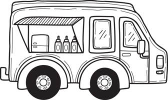 Hand Drawn Food Truck illustration png