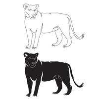 Lion side line art drawing style, the lion sketch black linear isolated on white background, the best lion vector illustration.