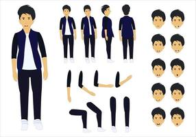 Young boy cartoon character set. moral stories for the best cartoon character. the character best for your animation videos. vector