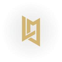 logotipo de letra inicial abstracta lm o ml en color dorado aislado en fondo blanco aplicado para el logotipo de hotel boutique también adecuado para las marcas o empresas que tienen el nombre inicial ml o lm. vector