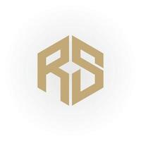 Abstract initial letter RS or SR logo in gold color isolated in white background applied for wealth management company logo also suitable for the brands or companies have initial name SR or RS. vector