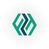 Abstract initial letter F or FF logo in green color isolated in white background applied for financial planning logo also suitable for the brands or companies have initial name FF or F. vector