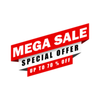 Mega sale banner promotion template design, Big sale discount. Super Sale, end of season special offer. png