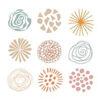 Set of abstract doodle elements for design. Trend style, new form, flat, hand draw. For sublimation, posters, postcards, prints vector