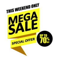 Mega sale banner promotion template design, Big sale discount up to. Super Sale, end of season special offer.