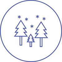Beautiful Snow In Trees Line Vector Icon