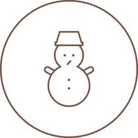 Beautiful Snowman Line Vector Icon