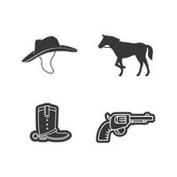 sombrero de vaquero, logotipo, icono, vector, diseño, plantilla vector