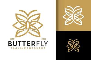 Abstract Butterfly Ornament Logo Design Vector Illustration Template