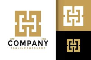 Monogram H Initial Logo Design Vector Illustration Template