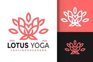 Lotus Yoga Logo Design Vector Illustration Template