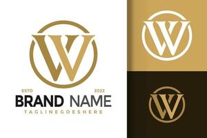 Letter VW or WV Modern Logo Design Vector Illustration Template