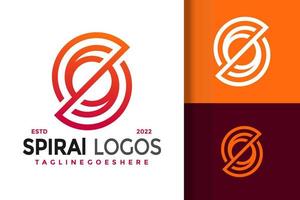 Monogram S Spiral Logo Design Vector Illustration Template