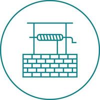 Beautiful Water Well Line Vector Icon