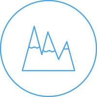 Beautiful Snow on mountains Line Vector Icon