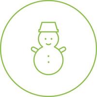 Beautiful Snowman Line Vector Icon