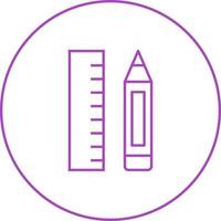 Beautiful Pencil And Ruler Line Vector Icon