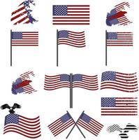 American Flag design and new flag vector