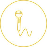 Beautiful Mic with Wire Line Vector Icon