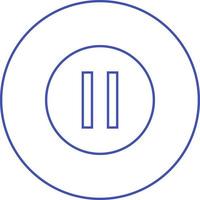 Beautiful Pause Button Line Vector Icon