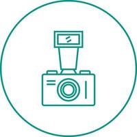 Beautiful Old Video Camera Line Vector Icon