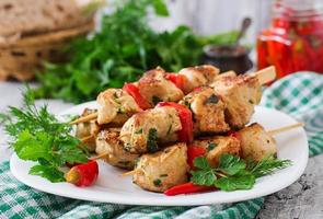 Chicken shish kebab with paprika. photo
