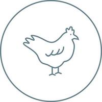 hermoso icono de vector de línea de pollo