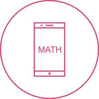 Beautiful Math on Mobile line Vector Icon