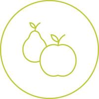 hermoso icono de vector de línea de fruta