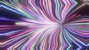 resumen brillante neón multicolor arco iris energía mágica líneas multicolores y rayas distorsionadas. fondo abstracto. video en alta calidad 4k, diseño de movimiento