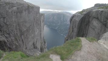 Mountainous landscape and fjord, Norway video