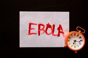 Ebola virus written on paper photo