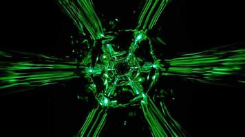 fluxos verdes brilhantes de energia vj loop motion graphic video