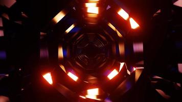 tunnel de science-fiction cyber cosmique avec éclairage réfléchissant video