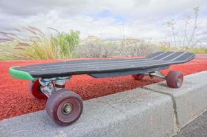 Vintage Style Longboard Black Skateboard photo