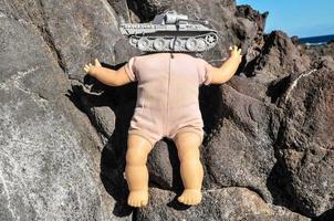 Old Ancient Vinatge Figure Model Gray Tank photo