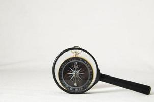 Analog Compass with magnifier glass photo