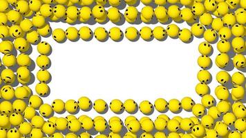 Smile Emoji 3D Balls Falling and Filling Screen, 3D Rendering, Chroma Key, Luma Matte Selection video