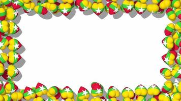 Myanmar 3D Hearts Falling and Filling Screen, 3D Rendering, Chroma Key Blue, Luma Matte Selection video