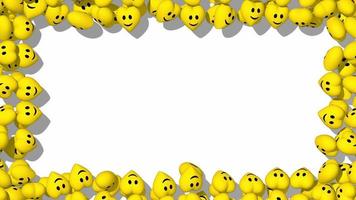glimlach emoji 3d harten vallend en vulling scherm, 3d weergave, chroma sleutel, luma matte selectie van harten video