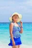 Girl on the beach at Thailand photo