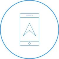 Navigation in mobile line icon vector