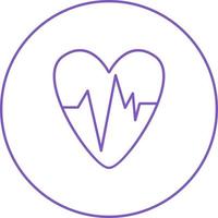 Heart ECG vector line icon