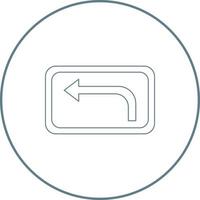 Beautiful Left Turn line icon vector