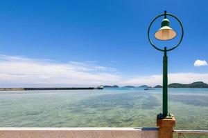 Lamp at sea viewpoint in Panwa Cape, Phuket, Thailand photo