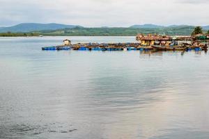 Fish Farm with floating cages photo