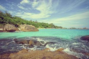 Vintage style summer sea in Thailand photo