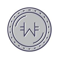 Won Currency Vector Icon