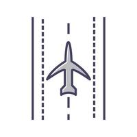 Plane on Runway Vector Icon