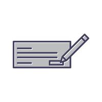 icono de vector de cheque de escritura